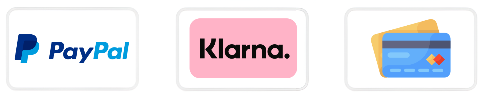 Klarna, Creditcard & Paypal