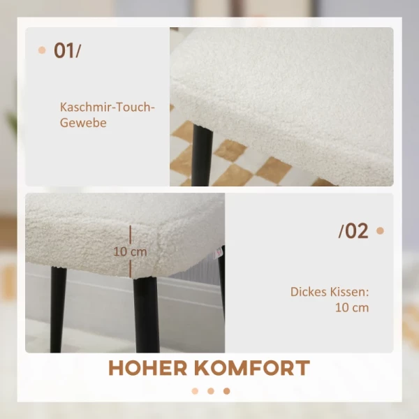  Kruk Ottoman Kasjmier Effect Voetenbank Crème Wit 4