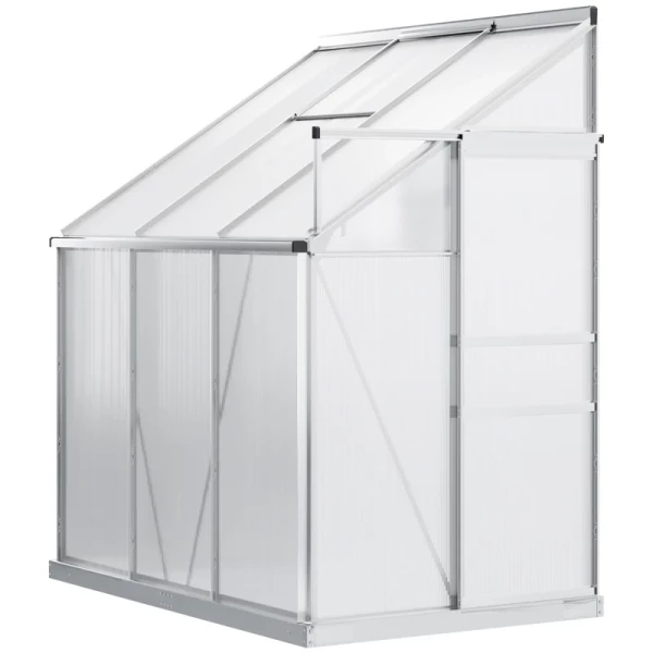 Buitenkas Aluminium Zijkas 192 X 127 X 214 Cm Tuinhuisje Met Raamdeur Plantenhuis Inclusief Funderingskas Tomatenhuis UV- En Weerbestendig 10