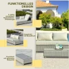  3 St. Polyrotan Tuinmeubelset, Tuinset, Tuinset, Loungeset, Loungeset, Loungemeubel Met Bijzettafel, Kussens, Grijs En Beige 4