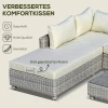  3 St. Polyrotan Tuinmeubelset, Tuinset, Tuinset, Loungeset, Loungeset, Loungemeubel Met Bijzettafel, Kussens, Grijs En Beige 6