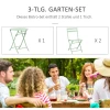  3 St. Tuinset Bistrotafel Met 2 Stoelen Voor Binnentuin Opklapbaar Groen 6