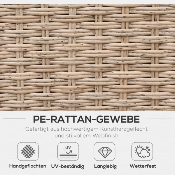  4 St. Luxe Polyrotan Tuinset, Tuinmeubelen, Tuinset, Loungeset, Loungeset, Loungemeubel Inclusief Planken En Bijzettafel, Zitkussen, Bruin 4