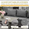  7 St. Luxe Poly Rattan Tuinmeubelset, Tuinset, Loungeset, Loungeset, Loungemeubel Met Bijzettafel, Zitkussen, Grijs 5