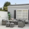  7 St. Luxe Poly Rattan Tuinmeubelset, Tuinset, Loungeset, Loungeset, Loungemeubel Met Bijzettafel, Zitkussen, Grijs 10