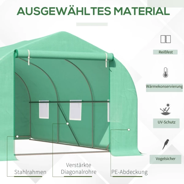 e Foliekas Foliekas Kas Koude Kozijn Plantenhuis Tomatenhuis Zadeldak 450 × 300B × 205H Cm 6