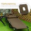 e Ligstoel, Tuinligstoel, Driepotige Ligstoel, Relaxligstoel Met Leesvenster, Gezichtsopening, Bruin 7