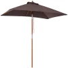 e Parasol, Opvouwbare Tuinparasol, Strandparasol, 3-traps Verstelbaar, Dennenhout + Polyester Koffie 200 X 150 X 230 Cm 11