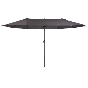 e Parasol, Tuinparasol, Marktparasol, Dubbele Parasol, Terrasparasol Met Handslinger, Grijs Ovaal, 460 X 270 X 240 Cm 1