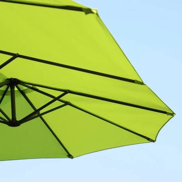 e Parasol, Tuinparasol, Marktparasol, Dubbele Parasol, Terrasparasol Met Handslinger, Groen Ovaal, 460 X 270 X 240 Cm 8