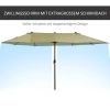 e Parasol, Tuinparasol, Marktparasol, Dubbele Parasol, Terrasparasol Met Zwengel, Light Coffee Ovaal, 460 X 270 X 240 Cm 4