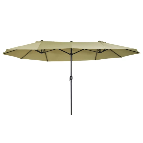 e Parasol, Tuinparasol, Marktparasol, Dubbele Parasol, Terrasparasol Met Zwengel, Light Coffee Ovaal, 460 X 270 X 240 Cm 1