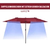 e Parasol, Tuinparasol, Marktparasol, Dubbele Parasol, Terrasparasol Met Zwengel, Wijnrood, Ovaal 460 X 270 X 240 Cm 5