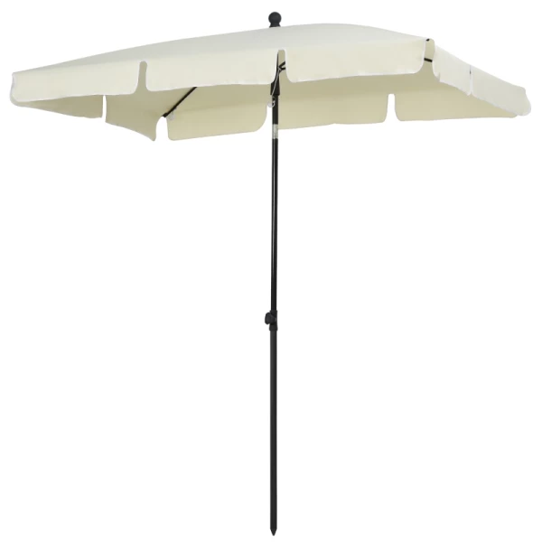 e Parasol, Tuinparasol, Strandparasol, Balkonparasol, Zonwering, Opvouwbaar (crème Wit + Zwart) 11