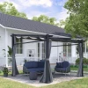 e Pergola, Inclusief Bevestigingsmateriaal, Uitschuifbaar Dak, 2,97 M X 2,95 M X 2,3 M, Donkergrijs 2