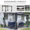 e Pergola, Inclusief Bevestigingsmateriaal, Uitschuifbaar Dak, 2,97 M X 2,95 M X 2,3 M, Donkergrijs 5