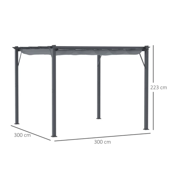 e Pergola Met Schuifdak Alu Grijs 3 X 3 M 3