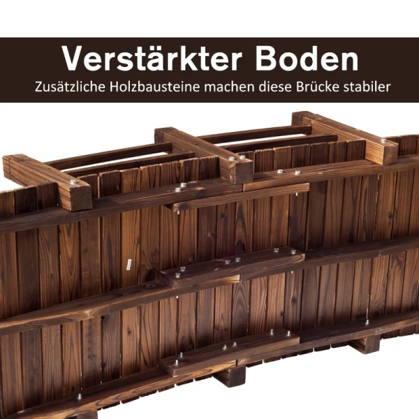 e Tuinbrug Houten Brug Houten Loopbrug Vijverbrug Sierbrug Met Reling Tot 180 Kg Vurenhout Donkerbruin 152,5 X 67 X 48 Cm 5