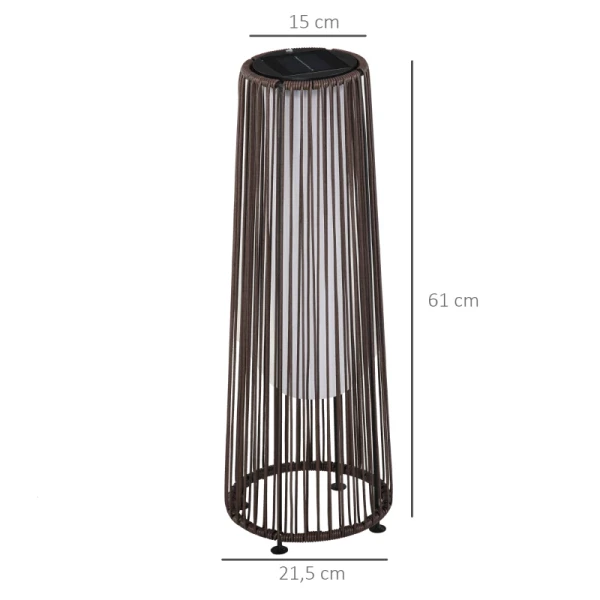 e Tuinlamp, Buitenlamp, Op Zonne-energie, 8 Uur Werking, Automatische Modus, Rotan-look, 21,5 X 21,5 X 61 Cm 3