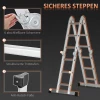  Multifunctionele Ladder Werkladder 5-voudig Opklapbaar Met 2 Platforms Antislip Roestvrij Aluminium 339 X 76 X 10 Cm 5