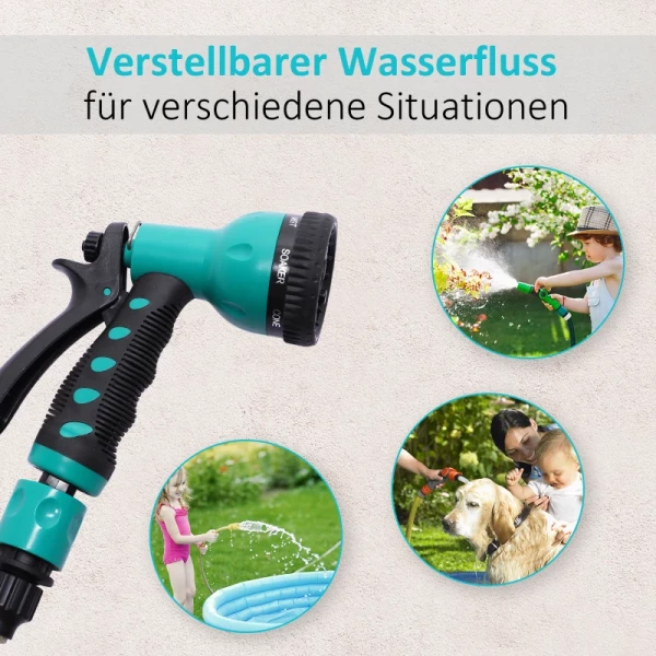  Wandslangenbox Slanghaspel 180° Draaibaar Met Multispray Antivries -5–45 °C Kunststof Groen + Zwart 15 M 6