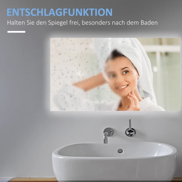 Habison Led-badkamerspiegel 40 x 60 cm, verlichting met Bluetooth