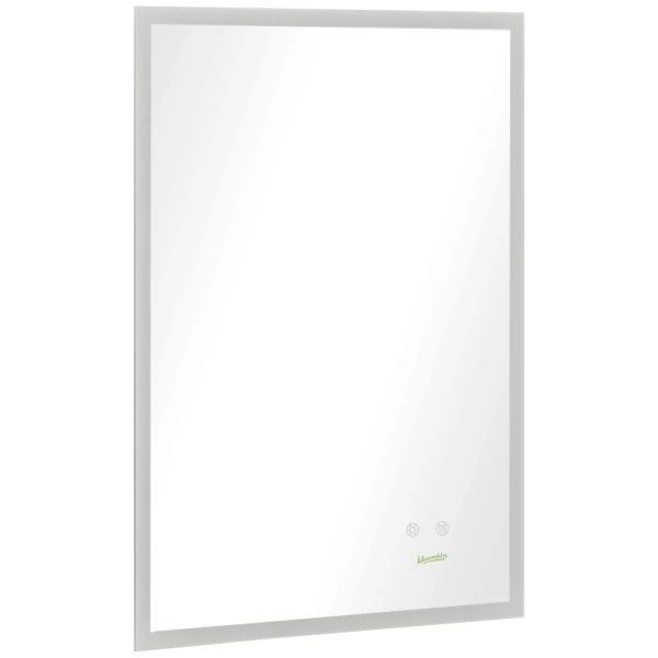 Badkamerspiegel Met LED-verlichting Anti-condens Touch Switch Memory Zilver 1