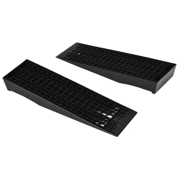 2-delige Set Oprijplaat, Drempeloprijplaat, Oprijplaat, Rubberen Oprijplaten 3T PP Zwart 70 X 19,5 X 7,8 Cm 1