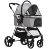  2-in-1 Hondenbuggy Incl. Kussen, Opvouwbaar, 1 Opbergmand, 83 Cm X 58 Cm X 102 Cm, Lichtgrijs + Zilver 1