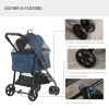  2-in-1 Hondenbuggy Transporttas Kattenbuggy Met Hoes Oxford Donkerblauw+zwart 77,5 X 51 X 99,5 Cm 6