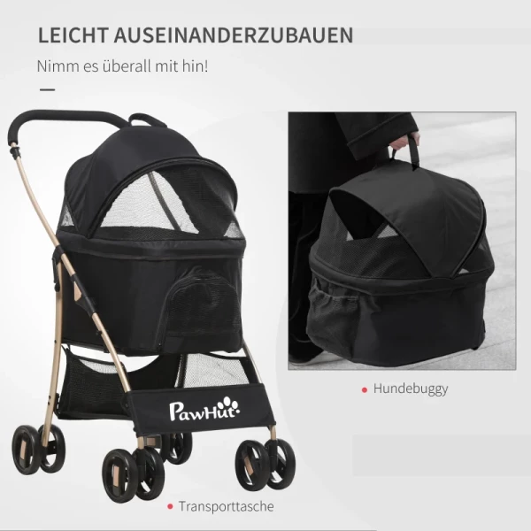  2-in-1 Opvouwbare Hondenwagen En Transportmand 1 Mand 1 Tas 82cm X 49,5cm X 98cm 5