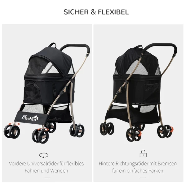  2-in-1 Opvouwbare Hondenwagen En Transportmand 1 Mand 1 Tas 82cm X 49,5cm X 98cm 7