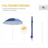  2 In 1 Parasol Parasol Windscherm Strand Shell Blauw Φ210xH222cm 5