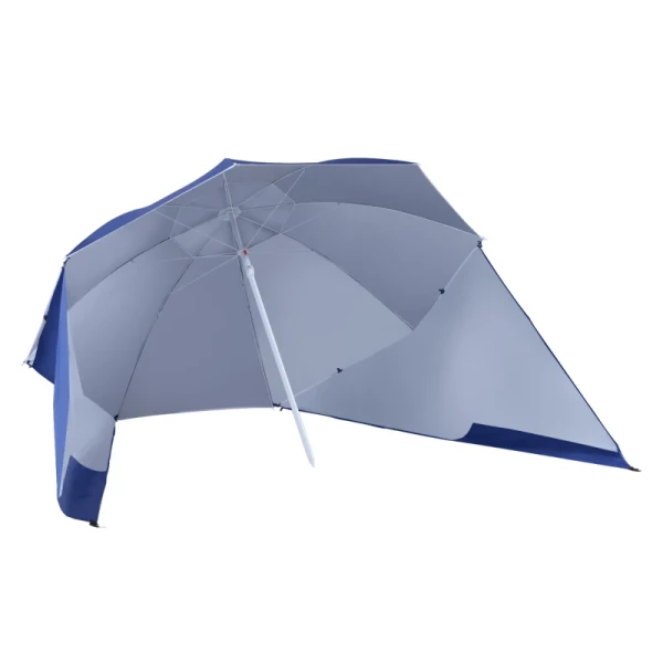 2 In 1 Parasol Parasol Windscherm Strand Shell Blauw Φ210xH222cm 1