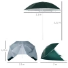  2 In 1 Parasol Parasol Windscherm Strand Shell Donkergroen Φ210xH222cm 3