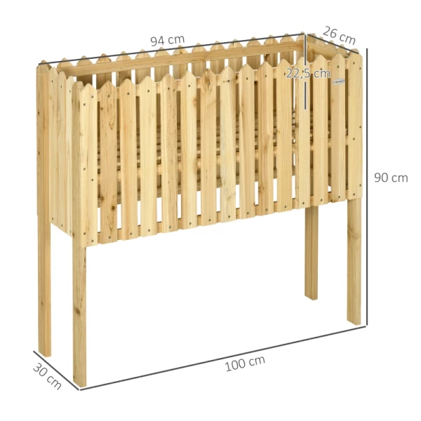  2-in-1 Tuinhek En Plantenstandaard Weerbestendige Verf Massief Hout 100x30x90cm 3