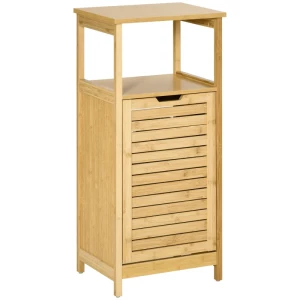  2-in-1 Wasmand 1 Plank Niet-geweven Mand 40cm X 30cm X 86,5cm Natuurlijk Bamboe 1
