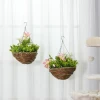  2 Kunstplanten Hangplant Clematis In Pot Met Haken Decoratie PE Roze+groen 30 X 30 X 32 Cm 9