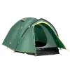  2-persoonstent 190T Kampeertent Met Haringen Koepeltent Glasvezel Polyester Groen+geel 325 X 183 X 130 Cm 1