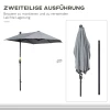  2 X 2,4 M Parasol Halfronde Balkonparaplu Met Beugel Waterbestendig Voor Tuinterrassen Binnenplaatsen 100% Polyester Donkergrijs 6