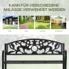  2-zits Bank Tuinbank Metalen Bank Bank Met Armleuningen Landelijke Stijl Metaal Zwart 128 X 50 X 91 Cm 6