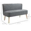  2-zits Stoffen Bank Gestoffeerde Bank Zitmeubel Loungebank Foam Hout Lichtgrijs 117 X 56,5 X 77 Cm 3