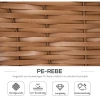  2-zits Strandstoel, PE Rotan+metaal+massief Hout, Geel+beige, 150 X 79 X 160 Cm 6