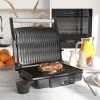  2000W 3-1 Functie Contactgrill Elektrische Grill Voor 4 Sneden Indoor Grill Antiaanbaklaag Tafelgrill Met Regelbare Thermostaat 180 Graden Scharnierend Aluminium Staal Zilver + Zwart 35,1x32,6x15,5 Cm 2