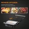  2000W 3-1 Functie Contactgrill Elektrische Grill Voor 4 Sneden Indoor Grill Antiaanbaklaag Tafelgrill Met Regelbare Thermostaat 180 Graden Scharnierend Aluminium Staal Zilver + Zwart 35,1x32,6x15,5 Cm 6