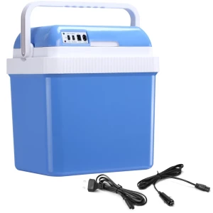  24L Auto Koelkast Koelbox Mini Koelkast Draagbaar DC 12V AC 220V/240V Voor Auto En Camping Blauw 40 X 30 X 43 Cm 1