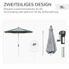  2,7 ​​m Parasol Terrasparaplu Marktparaplu 8 Rib Tuinparaplu Met Zonwering Aluminium Polyester Donkergrijs 5