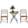  3-delig Poly Rattan Zitgroep Balkonmeubelset Bistroset Balkonset Set 2 Stoelen + Tafel Opklapbaar Tuin Naturel 1