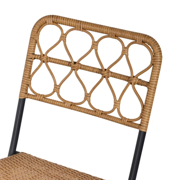  3-delig Poly Rattan Zitgroep Balkonmeubelset Bistroset Balkonset Set 2 Stoelen + Tafel Opklapbaar Tuin Naturel 4