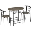  3-delige Bistroset, 1 Tafel, 2 Stoelen, 80 Cm X 53 Cm X 74,5 Cm, Zwart 1